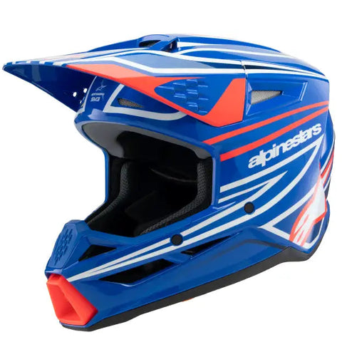 Casco para Niño Alpinestars SM3 Youth ECE06/DOT Wurx Blue/Red/White/Black Glossy, Talla YS