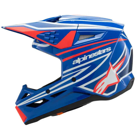 Casco para Niño Alpinestars SM3 Youth ECE06/DOT Wurx Blue/Red/White/Black Glossy, Talla YS