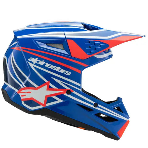 Casco para Niño Alpinestars SM3 Youth ECE06/DOT Wurx Blue/Red/White/Black Glossy, Talla YS