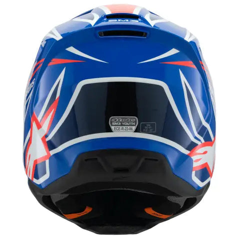 Casco para Niño Alpinestars SM3 Youth ECE06/DOT Wurx Blue/Red/White/Black Glossy, Talla YS