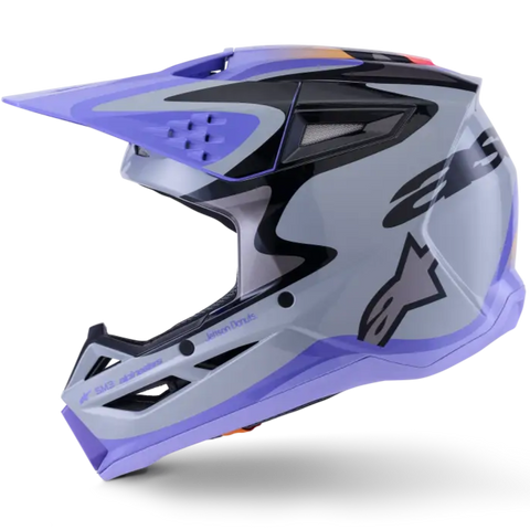 Casco para Niño Alpinestars SM3 Youth Jettson ECE06/DOT Gray/Purple/Black Glossy