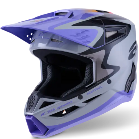 Casco para Niño Alpinestars SM3 Youth Jettson ECE06/DOT Gray/Purple/Black Glossy