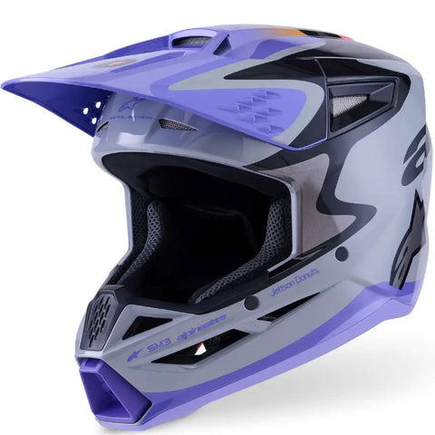 Casco para Niño Alpinestars SM3 Youth Jettson ECE06/DOT Gray/Purple/Black Glossy