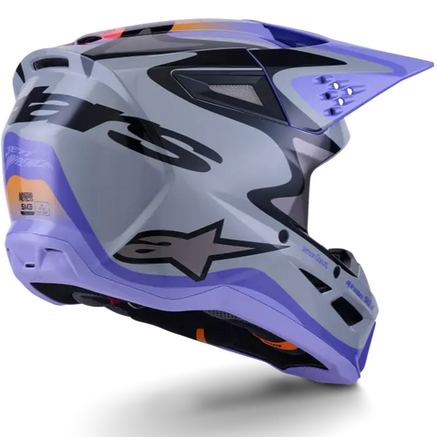Casco para Niño Alpinestars SM3 Youth Jettson ECE06/DOT Gray/Purple/Black Glossy
