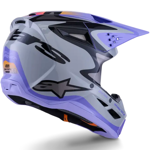 Casco para Niño Alpinestars SM3 Youth Jettson ECE06/DOT Gray/Purple/Black Glossy