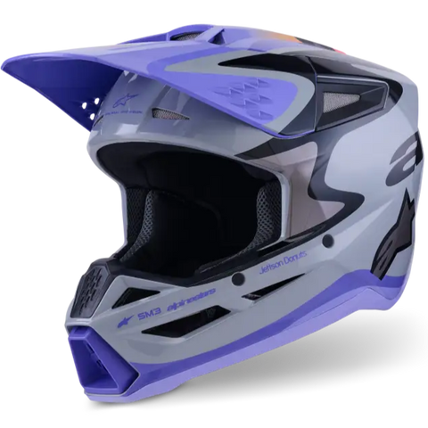 Casco para Niño Alpinestars SM3 Youth Jettson ECE06/DOT Gray/Purple/Black Glossy