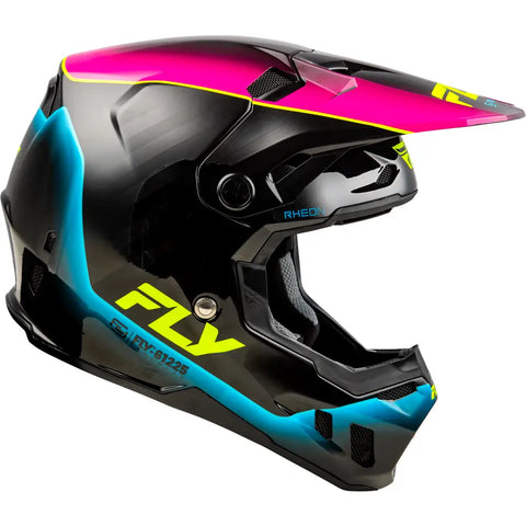 Casco para Niño Fly Racing Youth Formula CC Underglow Black/Pink/Blue