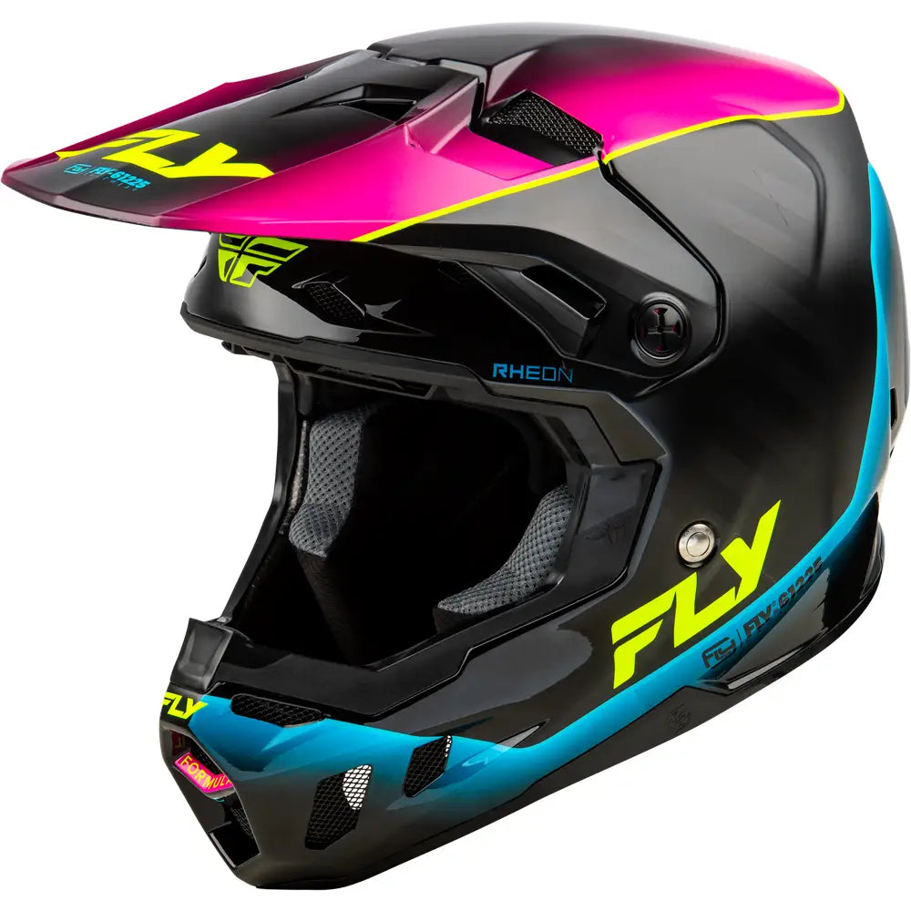 Casco para Niño Fly Racing Youth Formula CC Underglow Black/Pink/Blue