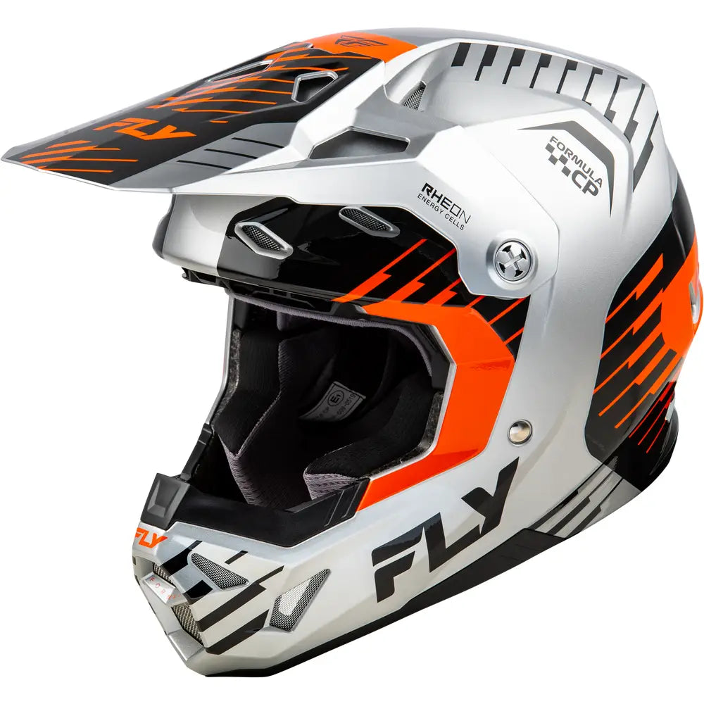 Casco para Niño Fly Racing Youth Formula CP Slice Grey/Orange/Black