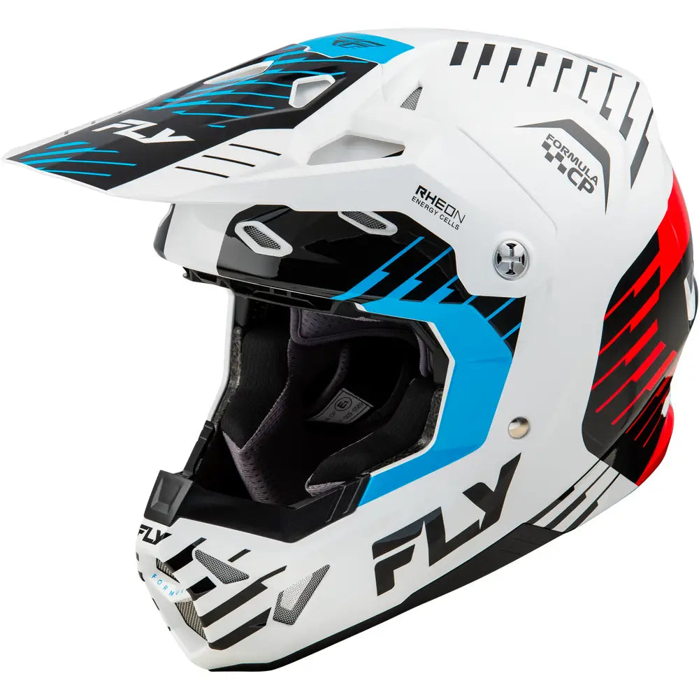 Casco para Niño Fly Racing Youth Formula CP Slice White/Red/Cyan