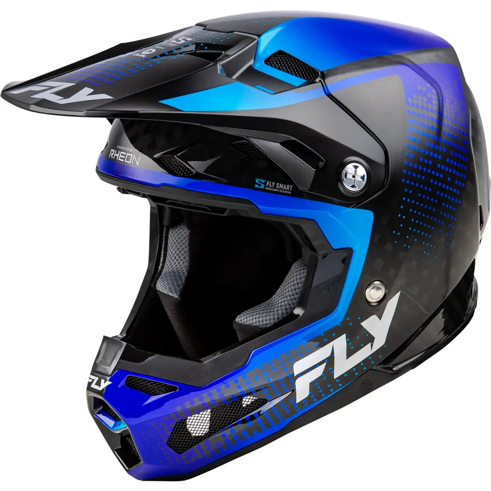 Casco para Niño Fly Racing Youth Formula S Carbon Protocol Black Carbon/Blue