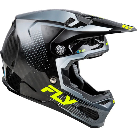 Casco para Niño Fly Racing Youth Formula S Carbon Protocol Black Carbon/Grey/Hi-Vis