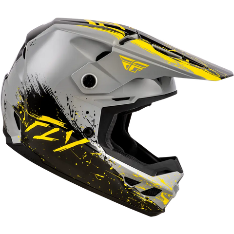 Casco para Niño Fly Racing Youth Kinetic Drip Grey/Black/Yellow