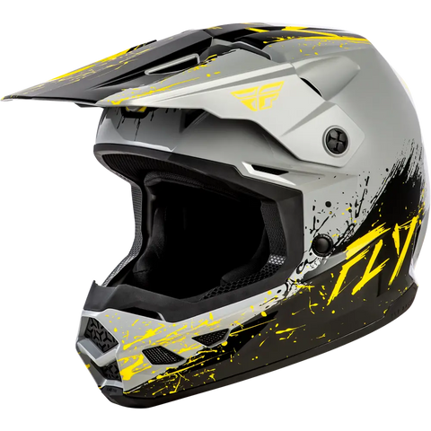 Casco para Niño Fly Racing Youth Kinetic Drip Grey/Black/Yellow