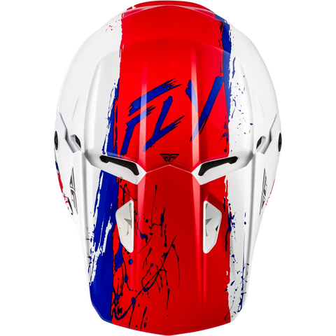 Casco para Niño Fly Racing Youth Kinetic Drip Red/White/Blue