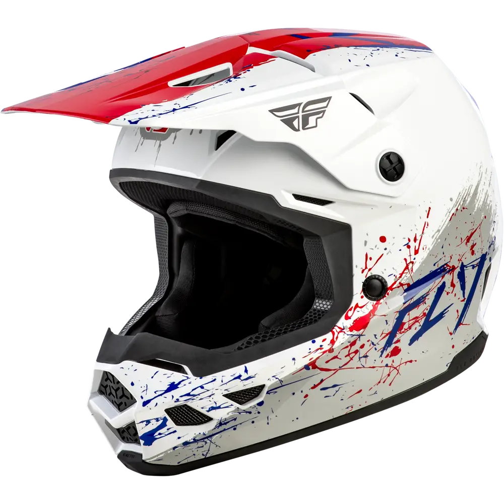 Casco para Niño Fly Racing Youth Kinetic Drip Red/White/Blue