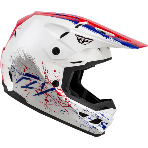Casco para Niño Fly Racing Youth Kinetic Drip Red/White/Blue