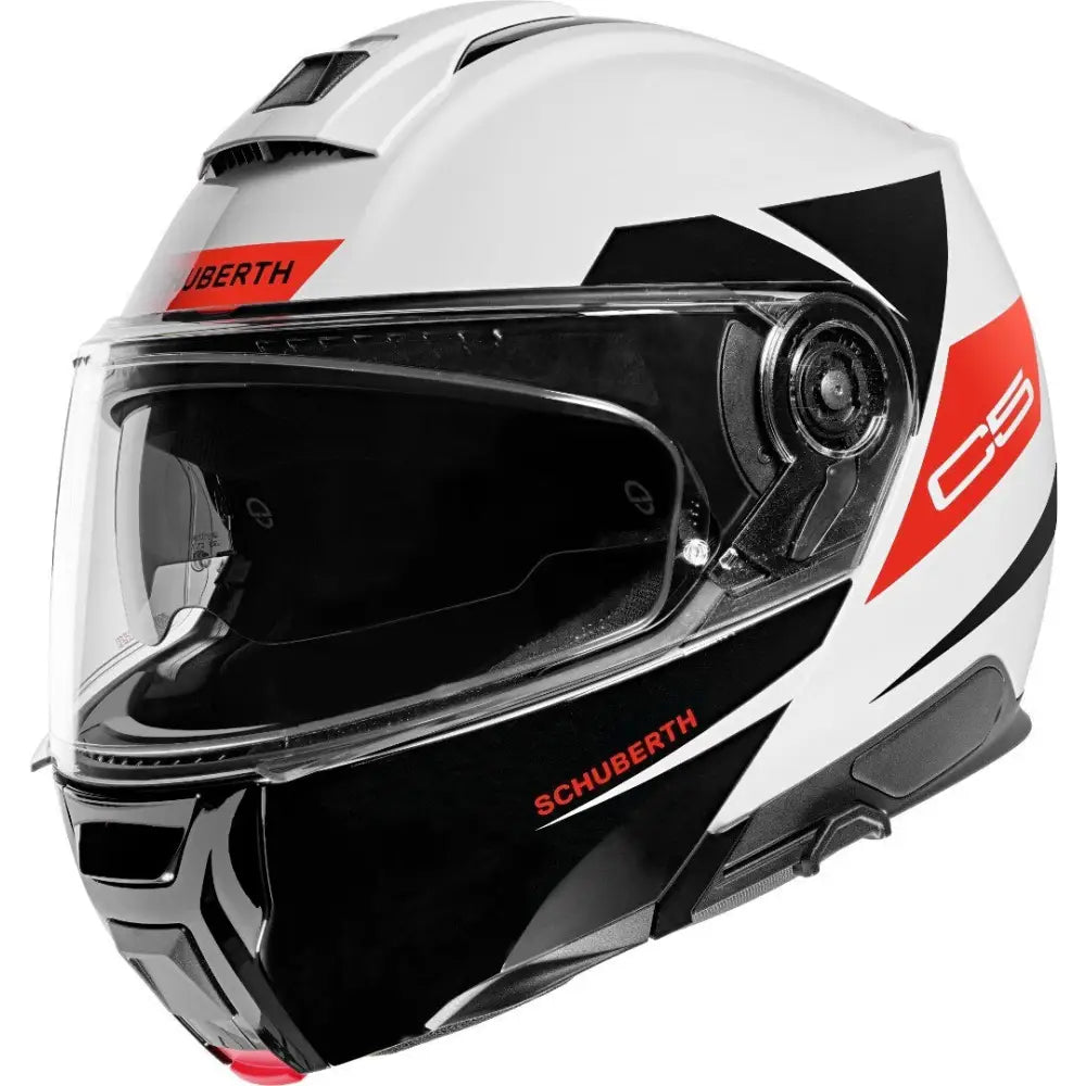 Casco Schuberth C5 Eclipse Black/White/Fluo-Red