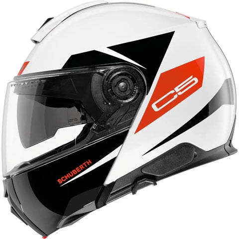 Casco Schuberth C5 Eclipse Black/White/Fluo-Red