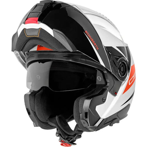 Casco Schuberth C5 Eclipse Black/White/Fluo-Red