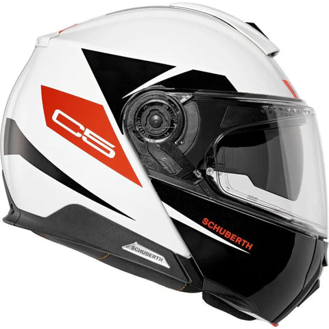 Casco Schuberth C5 Eclipse Black/White/Fluo-Red