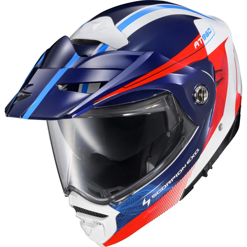 Casco Scorpion EXO-AT960 Topographic 2 Red/White/Blue