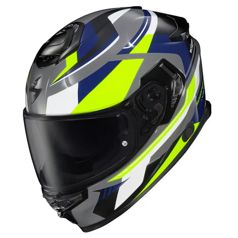 Casco Scorpion EXO-Eclipse Lunar Grey/Hi-Viz/Blue