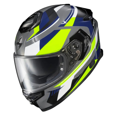 Casco Scorpion EXO-Eclipse Lunar Grey/Hi-Viz/Blue