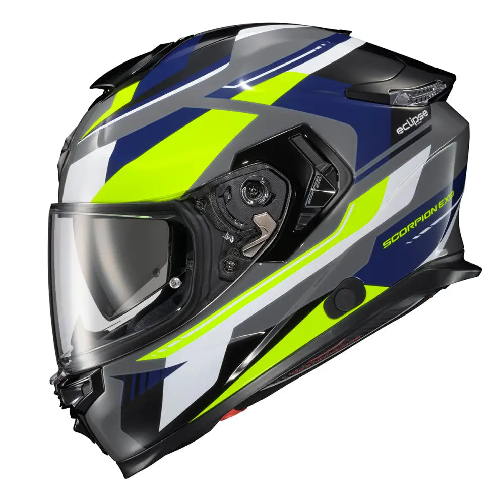 Casco Scorpion EXO-Eclipse Lunar Grey/Hi-Viz/Blue