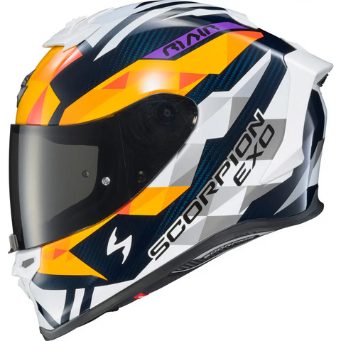 Casco Scorpion EXO-R1 Air Carbon Rastor Orange/White/Blue