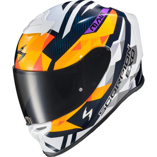 Casco Scorpion EXO R1 Air Carbon Rastor Orange/White/Blue