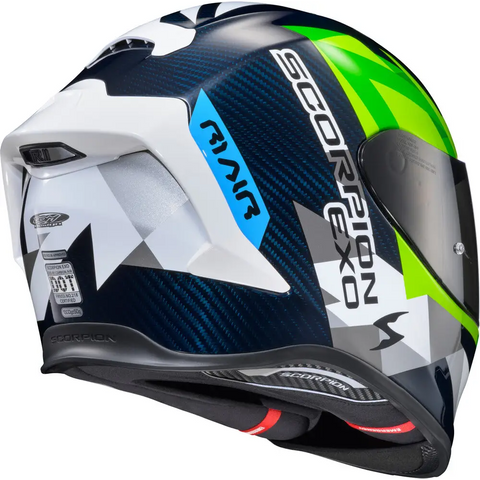 Casco Scorpion EXO-R1 Air Carbon Rastor White/Green/Blue