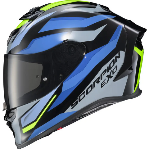 Casco Scorpion EXO-R1 Air Raven Black/Blue/Hi Vis
