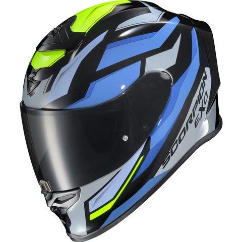 Casco Scorpion EXO-R1 Air Raven Black/Blue/Hi Vis