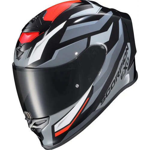 Casco Scorpion EXO R1 Air Raven Black/Red/Grey