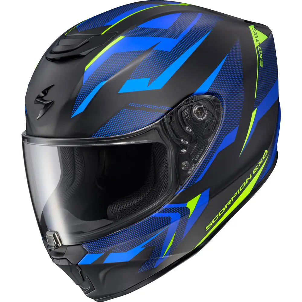 Casco Scorpion EXO-R330 Saga Black/Blue/Hi-Vis