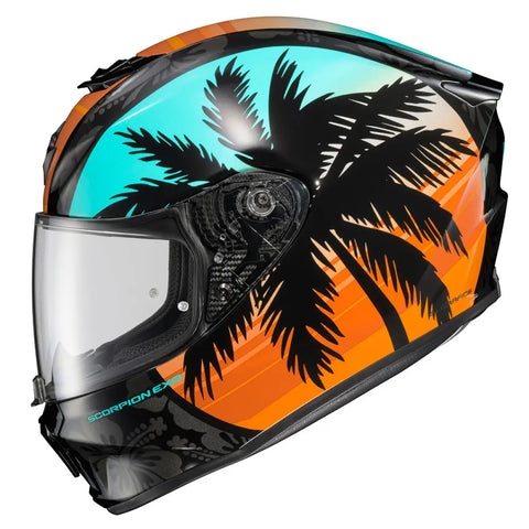 Casco Scorpion EXO-R330 Tubbs Light Blue/Orange