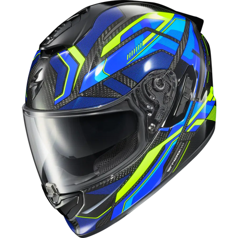 Casco Scorpion EXO-ST1400 Evo Carbon Hex Gloss Blue/Hi-Vis