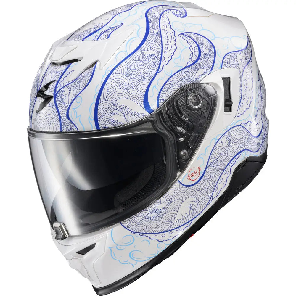 Casco Scorpion EXO-T520 Nama-Shimi White/Blue