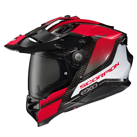 Casco Scorpion EXO-XT9000 Carbon Trailhead Black/Dark Red/White