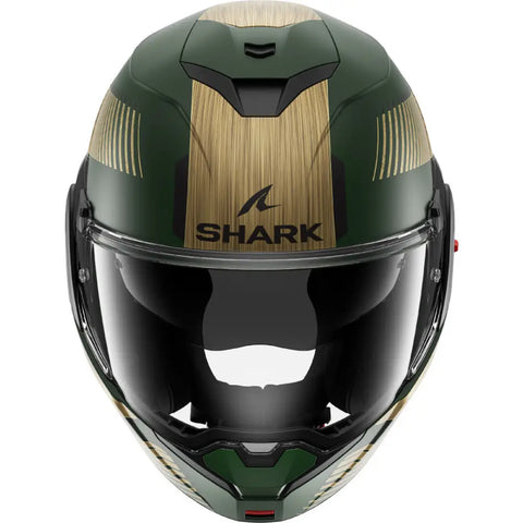 Casco Shark Oxo Sikter Matt Green/Chrome/Gold