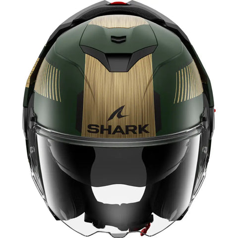 Casco Shark Oxo Sikter Matt Green/Chrome/Gold