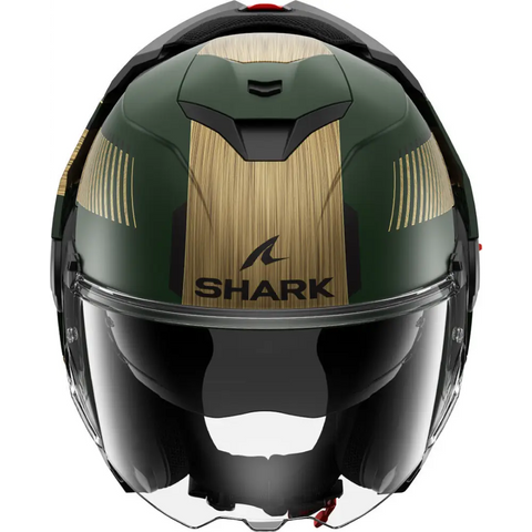 Casco Shark Oxo Sikter Matt Green/Chrome/Gold