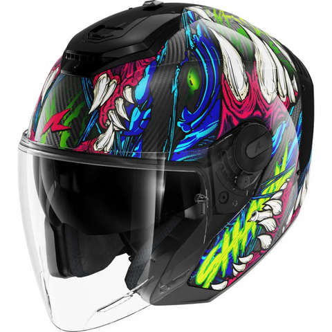 Casco Shark RS Jet Carbon Shaytan Black/Green/Violet