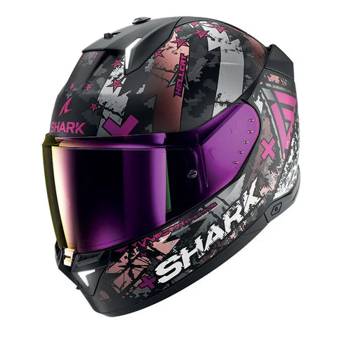 Casco Shark Skwal i3 Hellcat, Black/Grey/Pink ECE 22.06