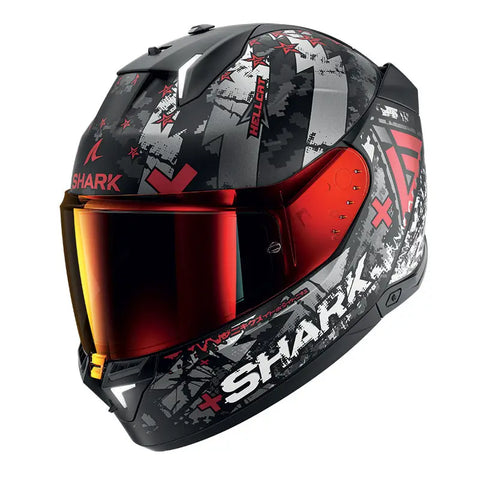 Casco Shark Skwal i3 Hellcat, Black/Grey/Red ECE 22.06