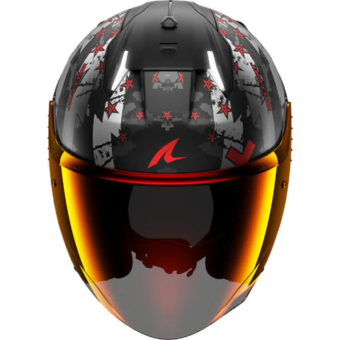 Casco Shark Skwal i3 Jet Hellcat Matt Black/Chrom Red