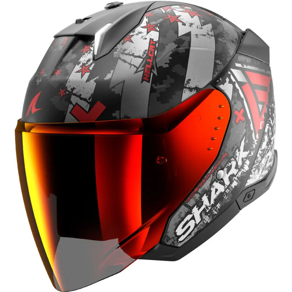 Casco Shark Skwal i3 Jet Hellcat Matt Black/Chrom Red