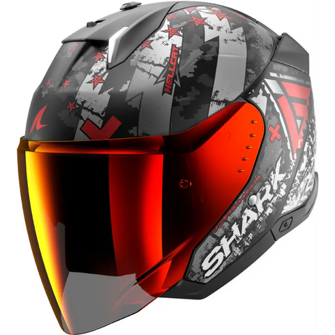 Casco Shark Skwal i3 Jet Hellcat Matt Black/Chrom Red