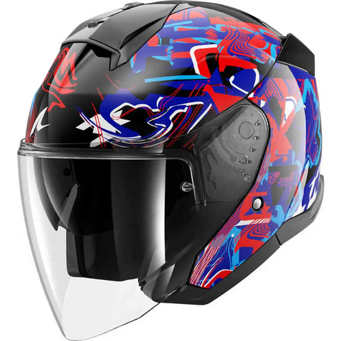 Casco Shark Skwal Jet Pranz Black/Blue/Red